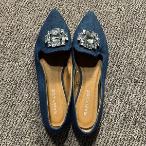 Rampage jeans pointed flats with gems